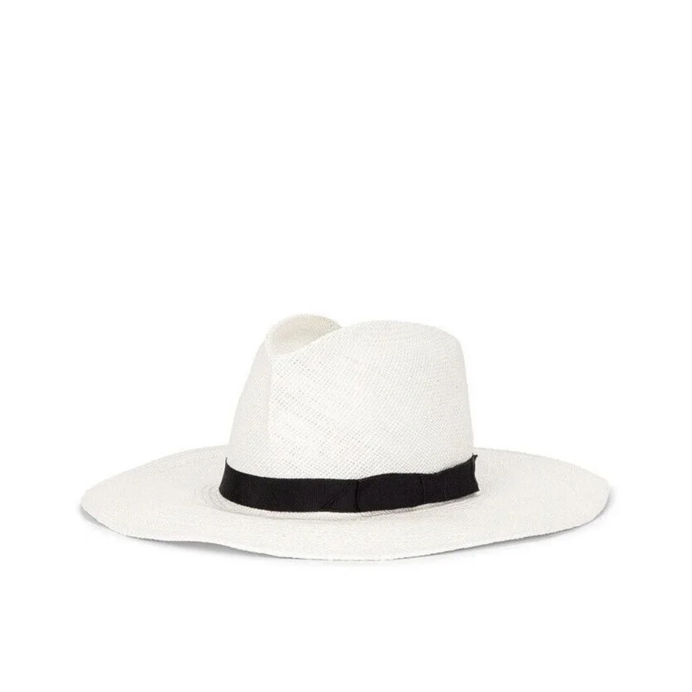 Gladys Tamez Millinery Jackie O Hat White Straw - Picture 5 of 5